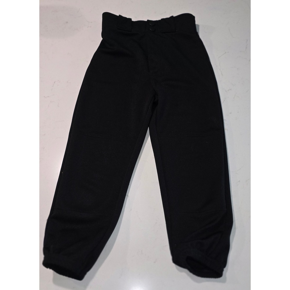 Easton Youth Small Black Baseball Pants Elastic Bottom Double Snap Waist YS - Picture 1 of 5